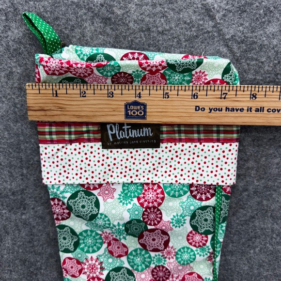 Matilda Jane Platinum Christmas Snowflake Stocking Red Green Cottagecore RARE - Picture 5 of 5